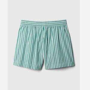 Gap Organic Cotton Striped Poplin Shorts NWT Green - Medium